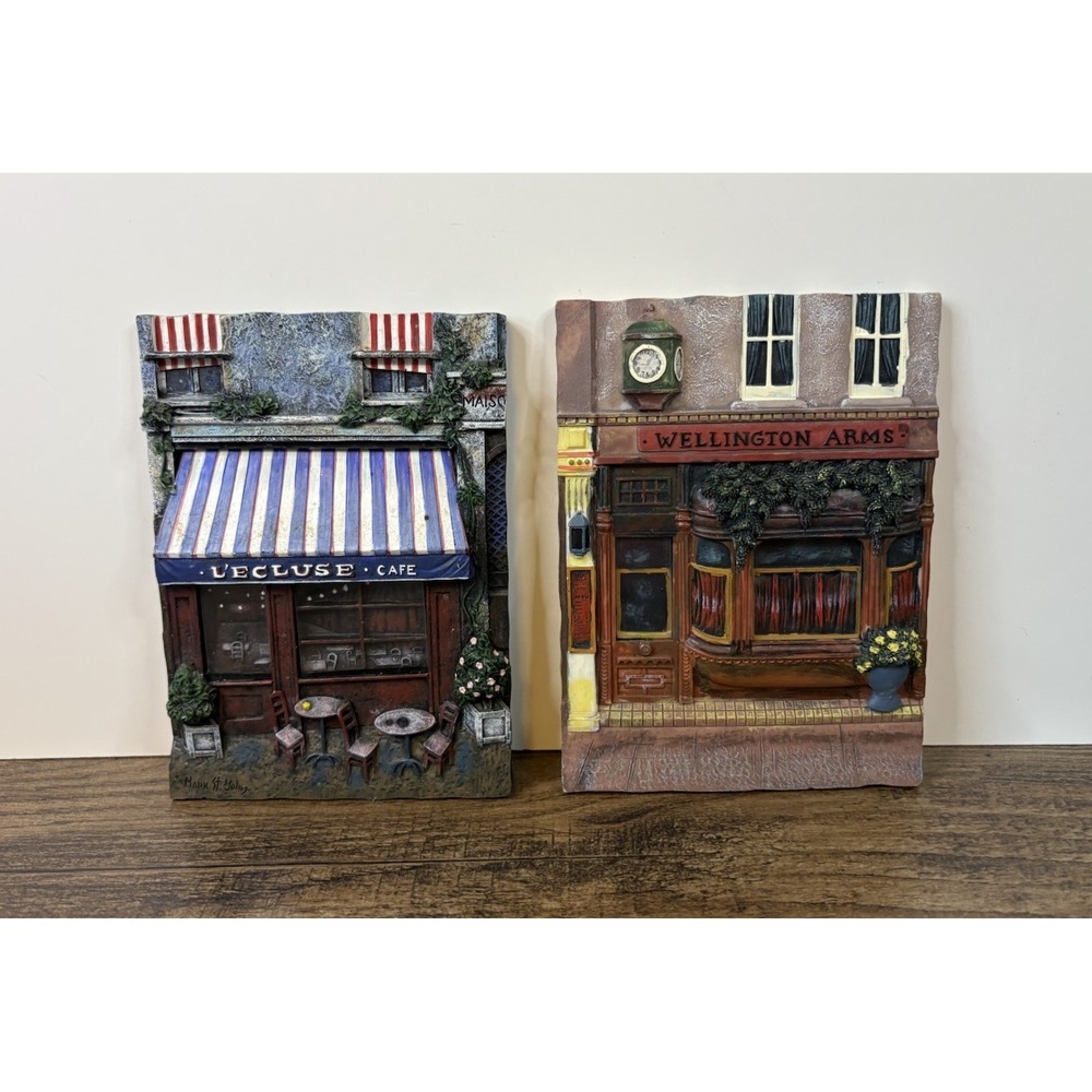 Paris French Cafe Flower Shop Wall Plaque Lot Mark St John Wellington Lecluse